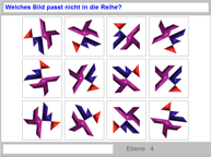 Aufgabenbild Räumlich kognitive Leistungen Drehfiguren (mentale Rotation)